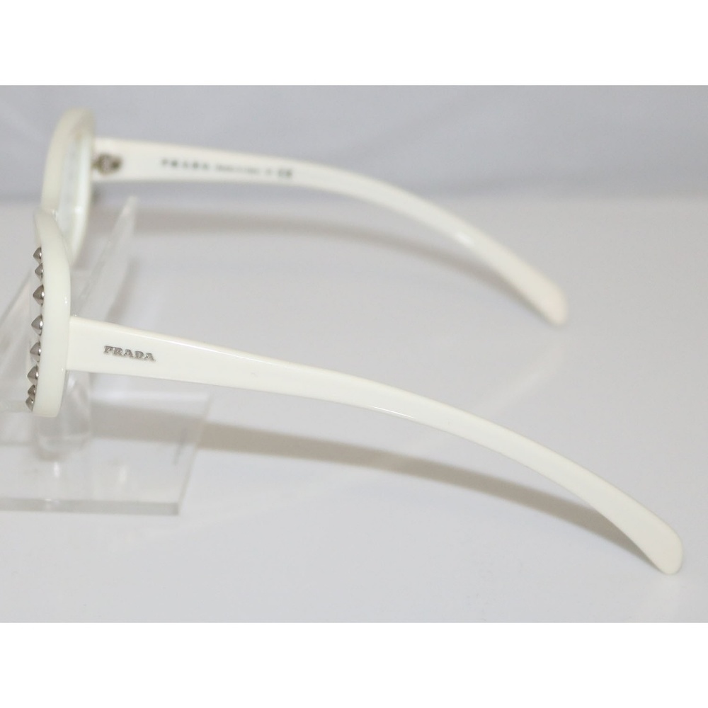 New Ladies white silver studded Prada Eyeglasses - Picture 3 of 3